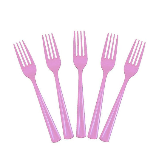 Heavy Duty Pink Plastic Forks - 50 Ct.