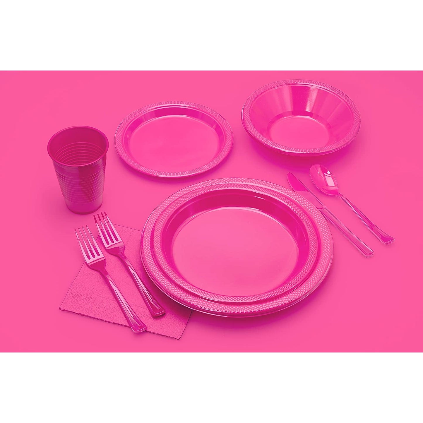 7 In. Cerise Plastic Plates - 50 Ct.