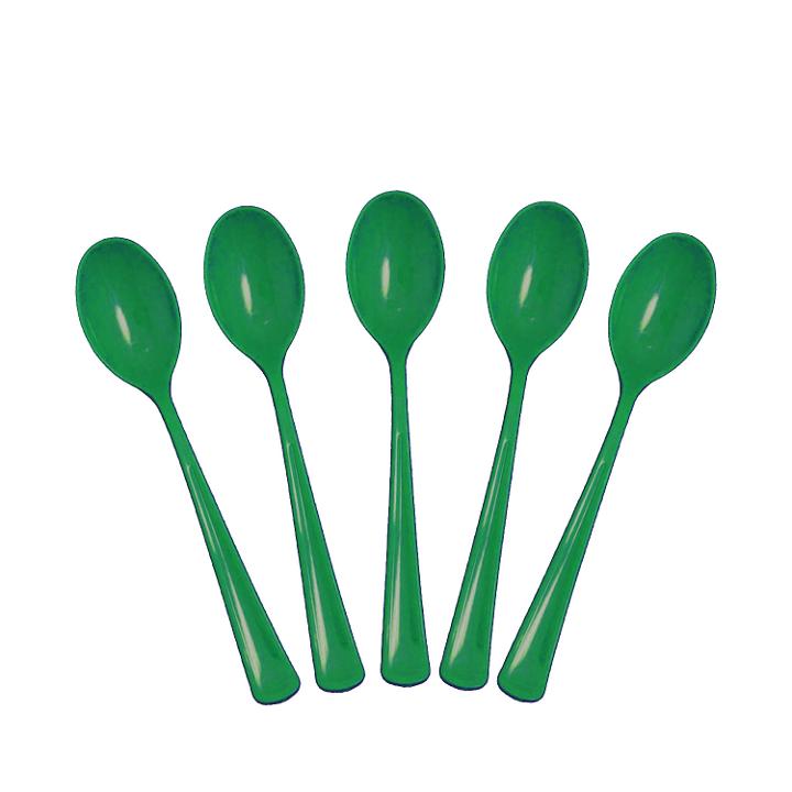 Case Of 24 - Plastic Spoons 50 ct. - Emerald Green