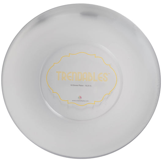 Case of 12 - 10" Trend Glass look Plastic Plates (10)