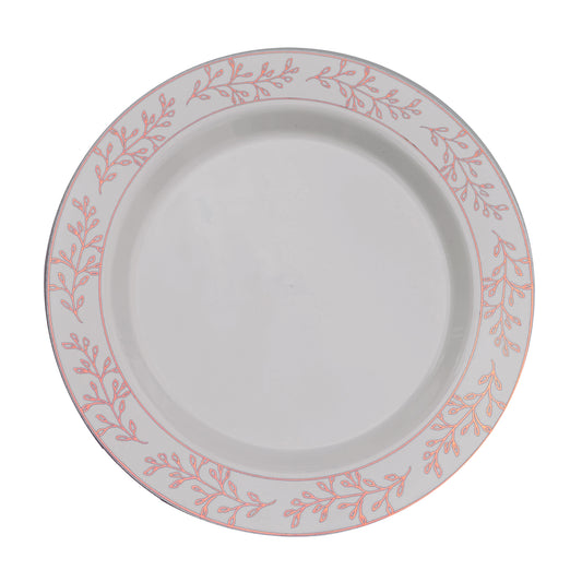 9 In. Rose Gold Leaf Premium Plates - 10 ct.