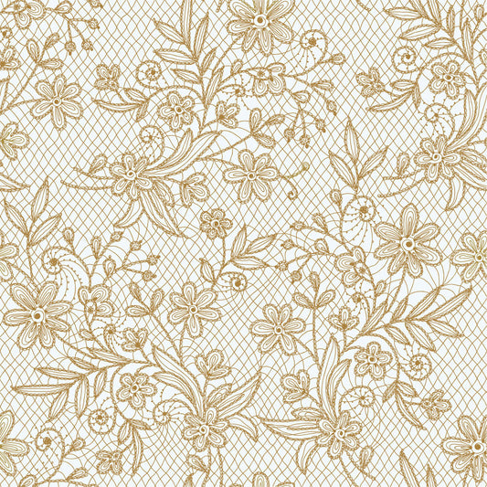 Case of 48 - 54" x 108" Printed Plastic Table cover - Gold Floral