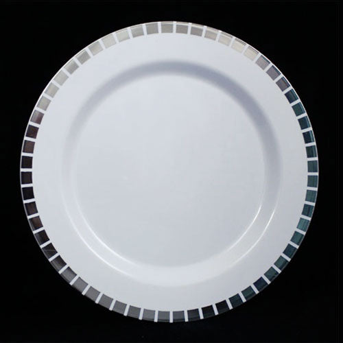 Case of 12 - 9" Silver Slit Premium Plates - 10 ct.