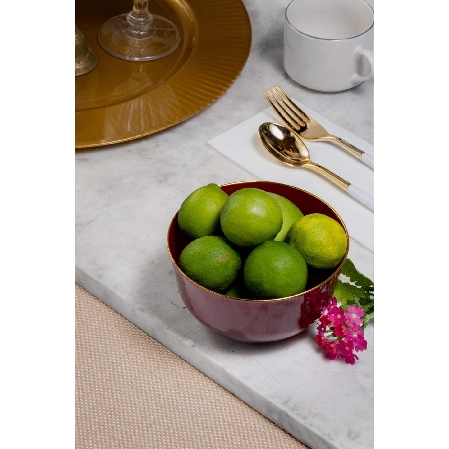 Classic Burgundy Design Plastic Bowls - 10 Ct.