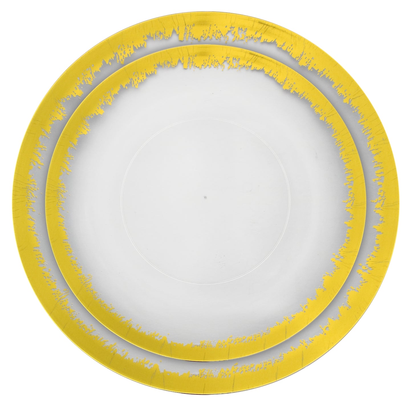 Case of 12 - 8" Gold Scratched Design Plastic Plates (10)