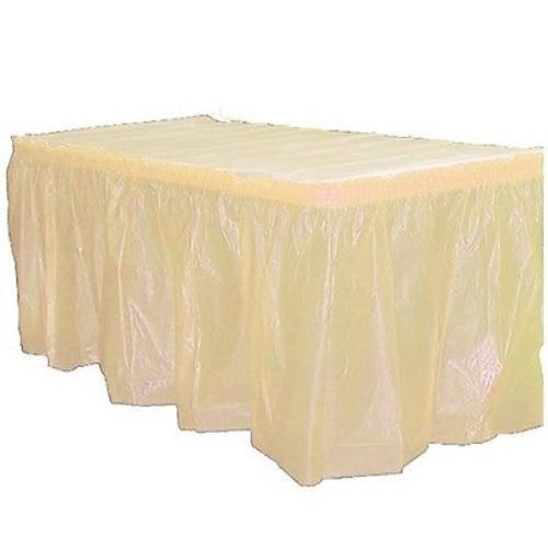 Ivory Plastic Table Skirt