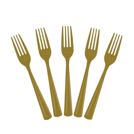 Heavy Duty Gold Plastic Forks - 50 Ct.