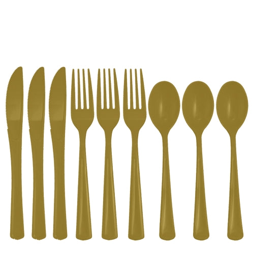 Case of 36 - Cutlery Combo Pack 24 ct. (8 ea.) - Gold