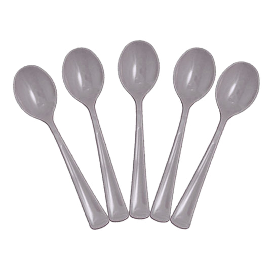 Case of 24 - Plastic Spoons 50 ct. - Silver