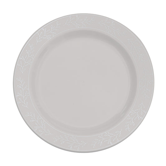 9 In. Silver Leaf Premium Plates - 10 ct.
