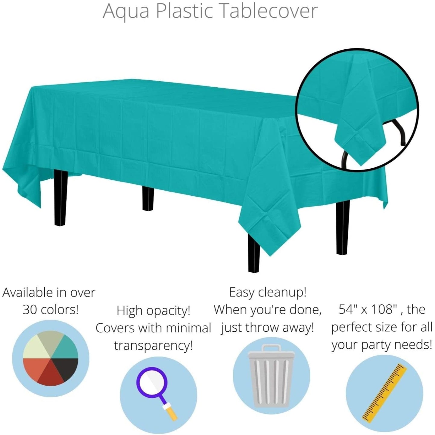 Premium Aqua Blue Table Cover
