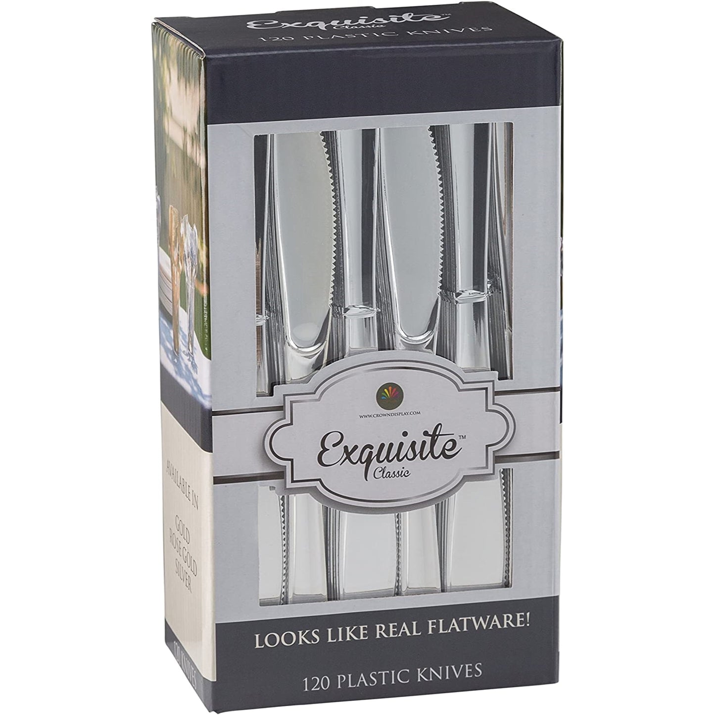 Exquisite Classic Silver Plastic Knives - 20 Ct.