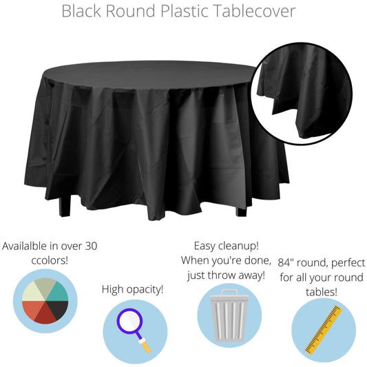 Case of 96 - *Premium Quality* 84" Round - Black