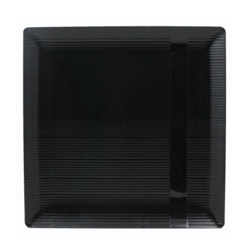 9 In. Black Zen Design Square Plates - 10 Ct.