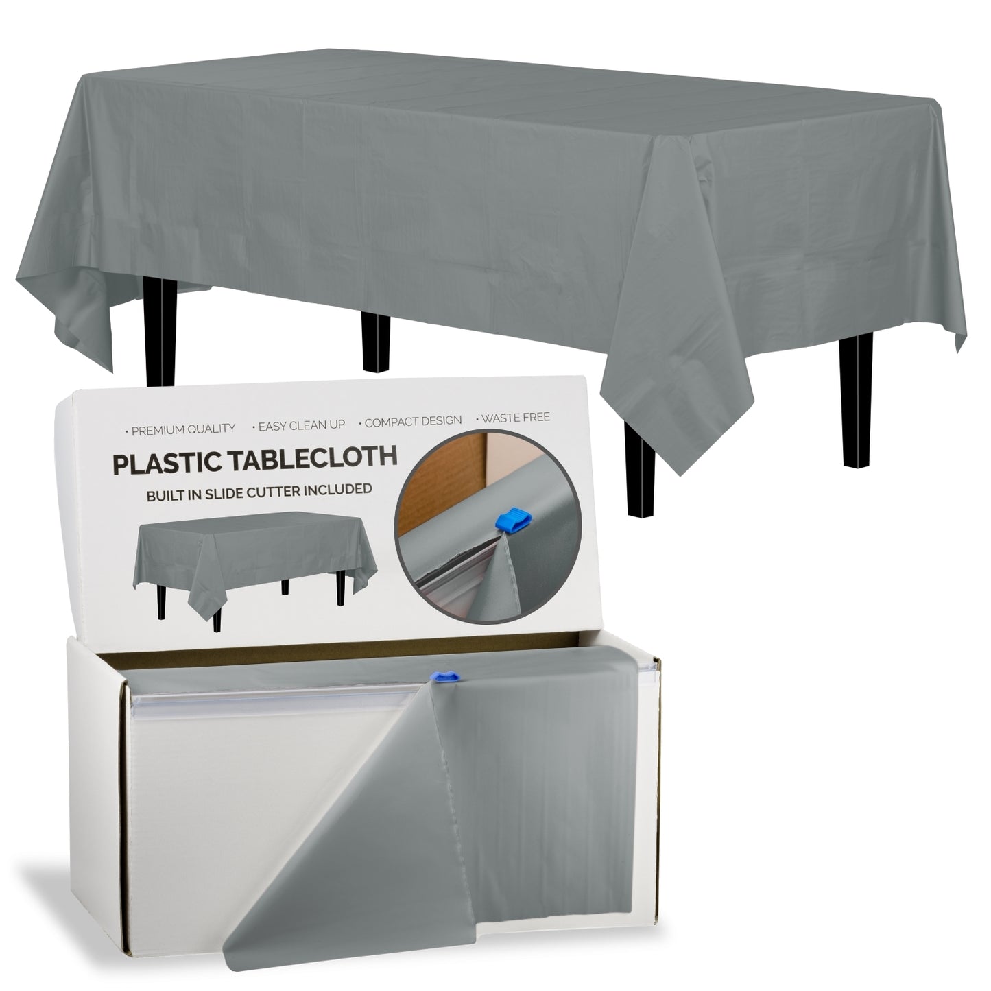 54" X 100' Select A Size Table Cover - Silver