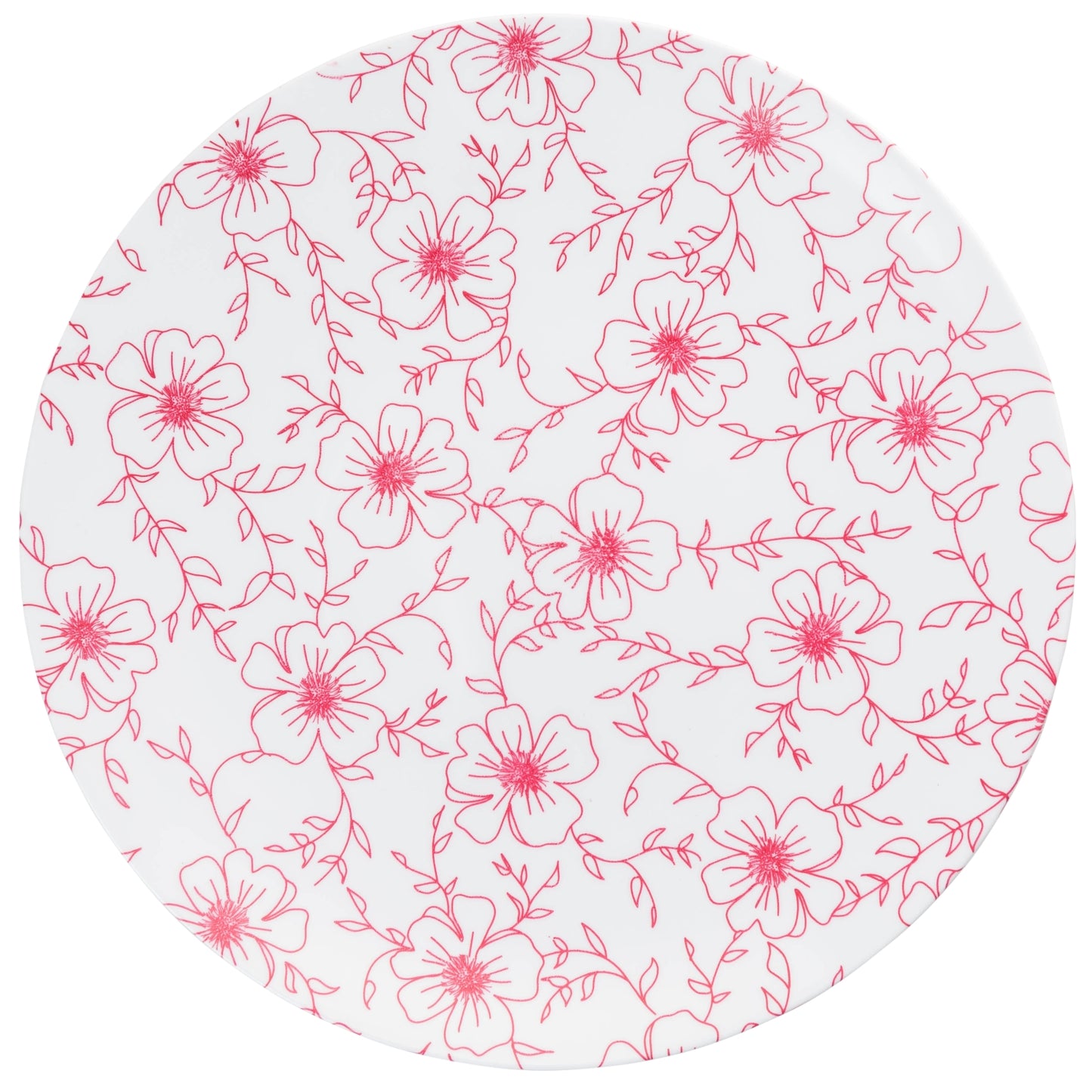Case of 12 - 8" Flora Design Plastic Plates (10)