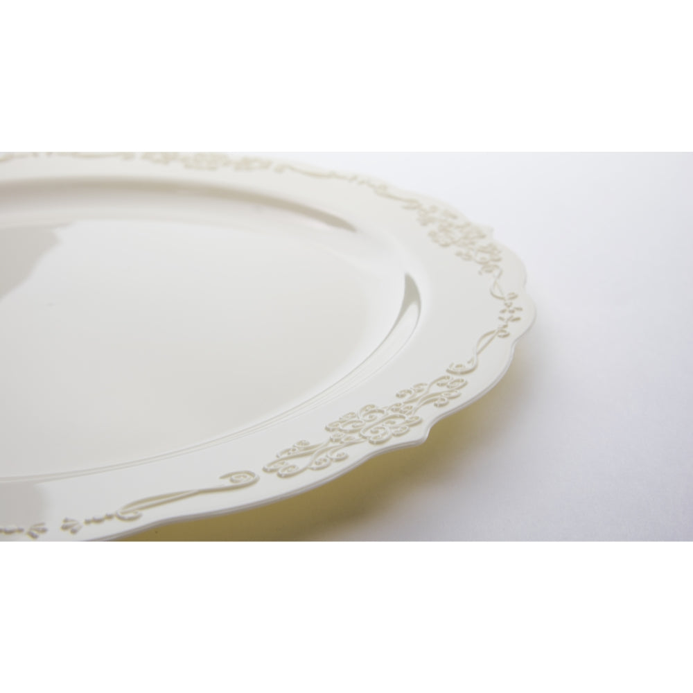7.5 In. Ivory Victorian Design Plates - 20 ct.