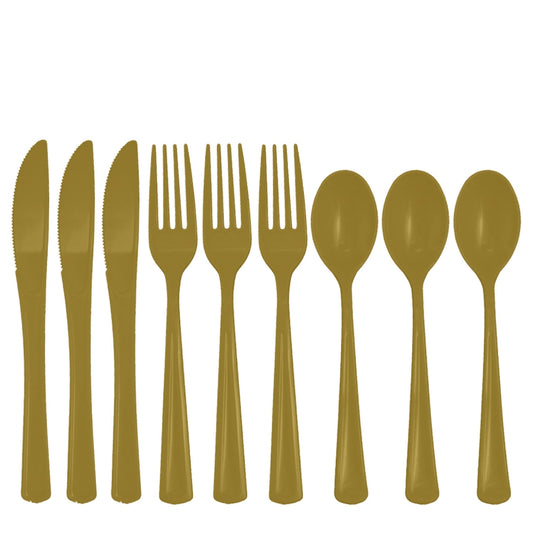 Case of 36 - Cutlery Combo Pack 24 ct. (8 ea.) - Gold