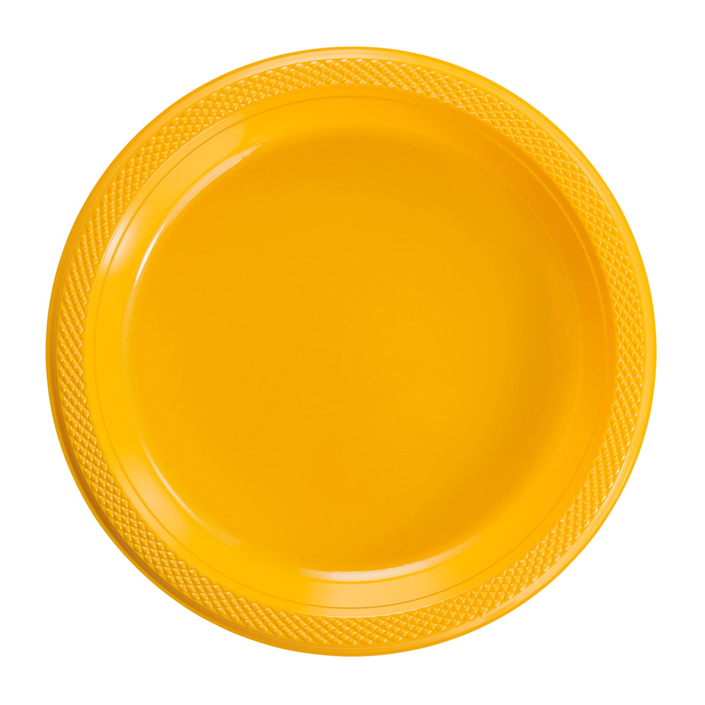 9 In. Yellow Plastic Plates - 50 Ct.