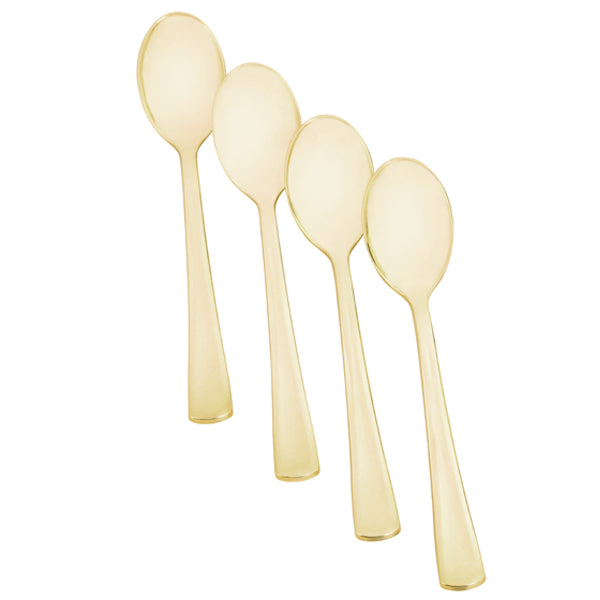 Exquisite Classic Gold Plastic Tea Spoons - 20 Ct.
