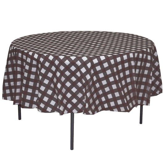 Round Black Gingham Table Cover