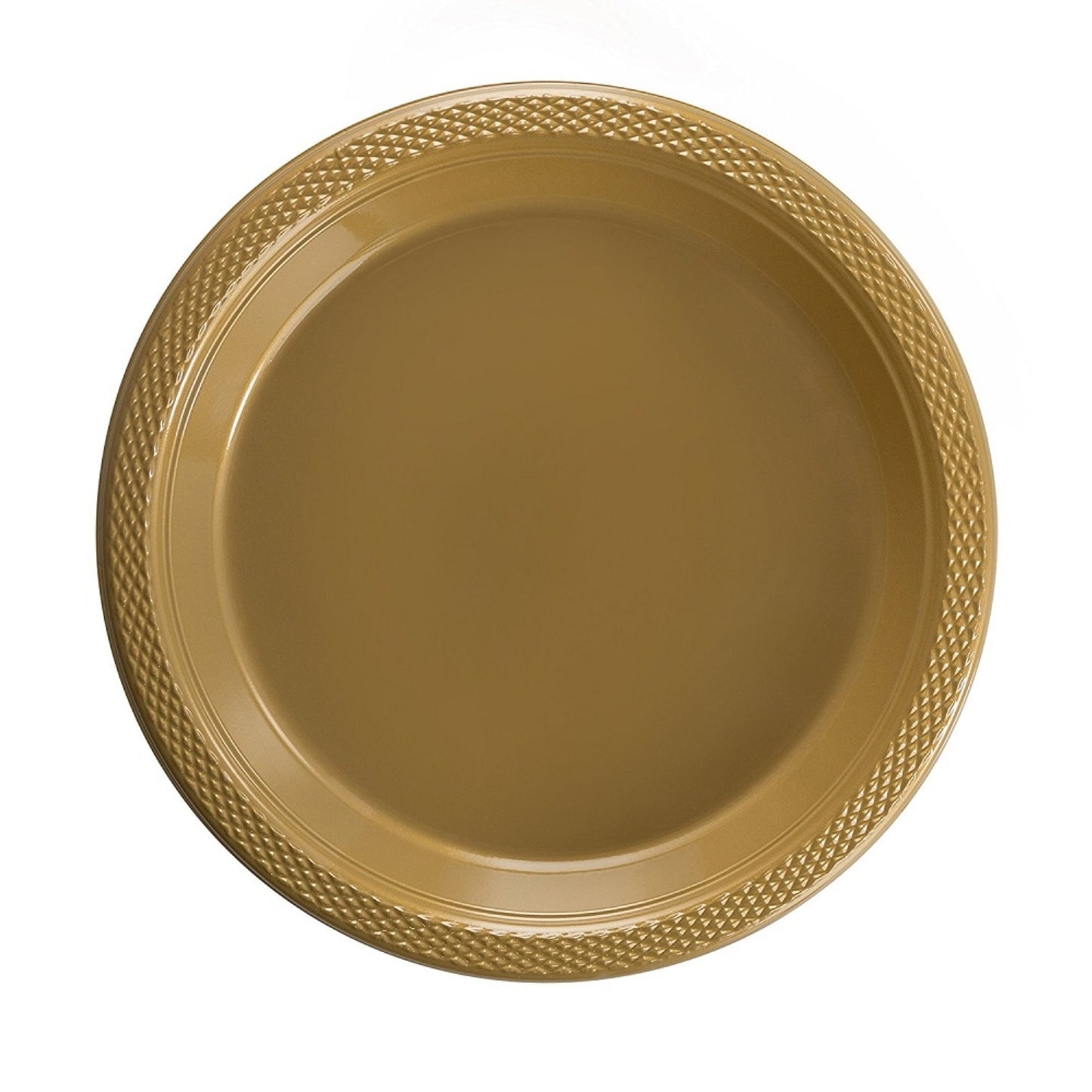 Case of 12 - 10" Plastic Plates 50 ct. - Gold