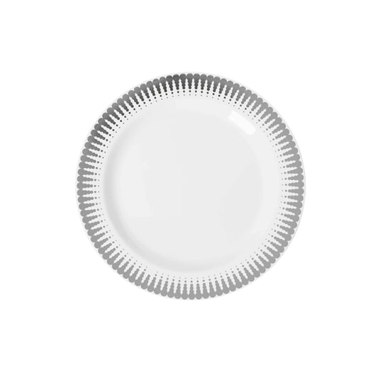 Case of 12 - 7.5" Silver Radial Premium Plates - 10 ct.