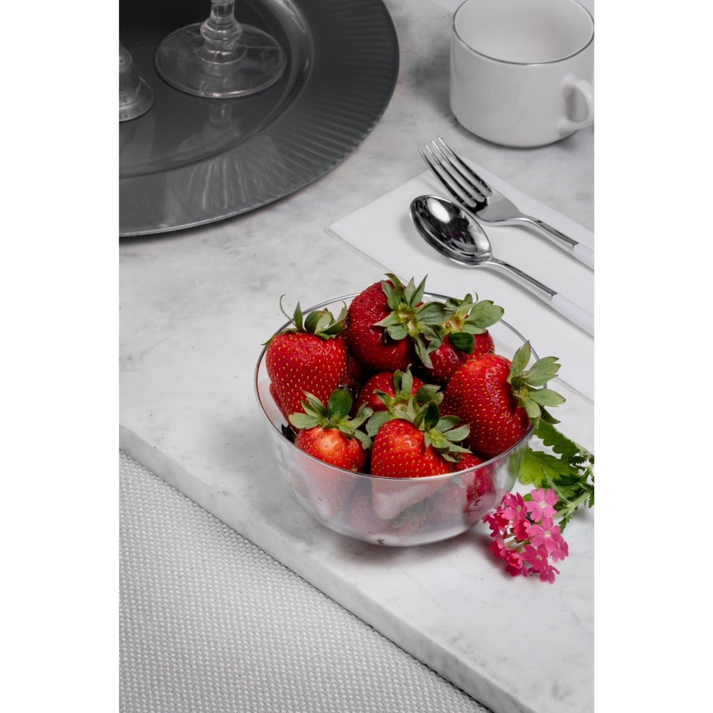 Trend Glass Look Silver Plastic Bowls - 10 Ct.