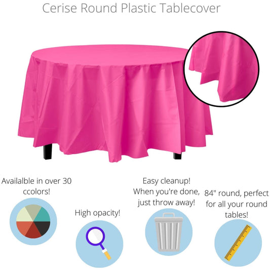 Case of 96 - *Premium Quality* 84" Round - Cerise