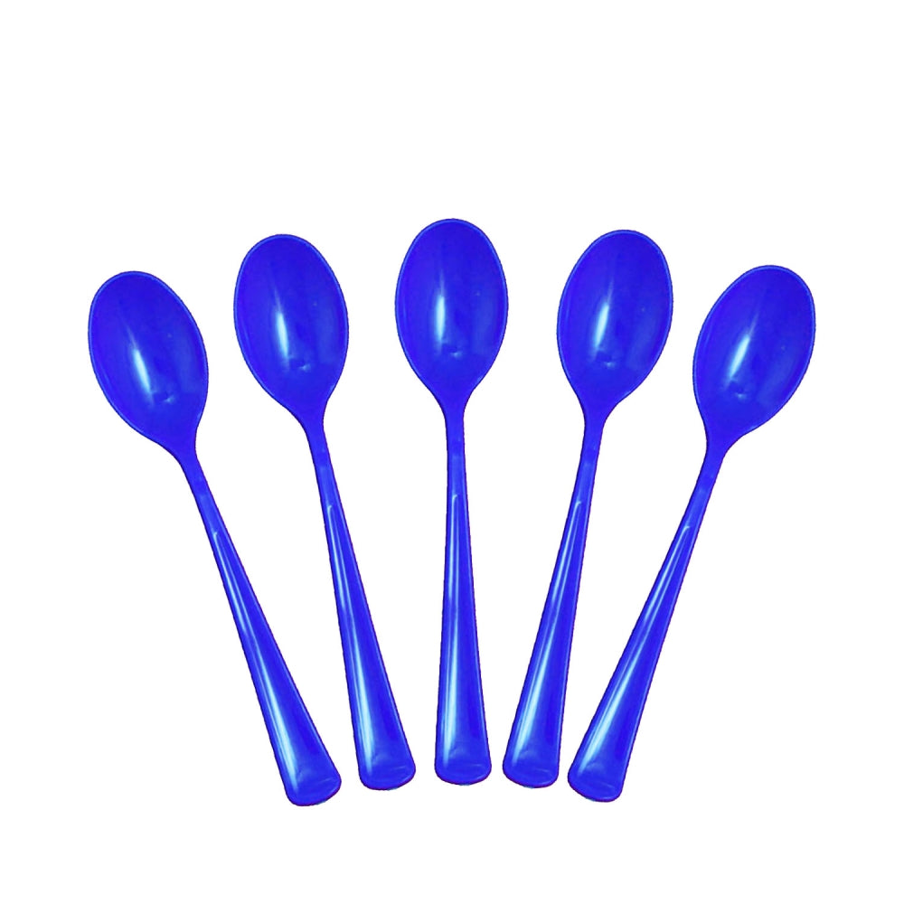 Heavy Duty Dark Blue Plastic Spoons - 50 Ct.