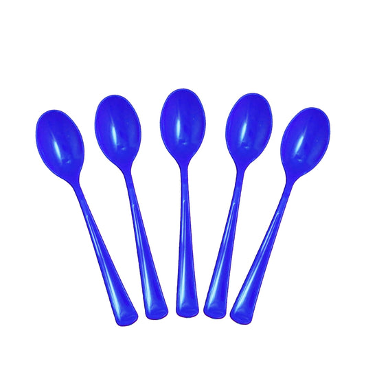 Heavy Duty Dark Blue Plastic Spoons - 50 Ct.