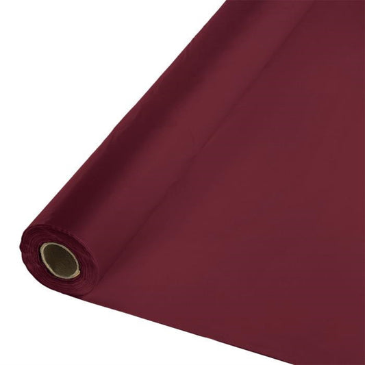 Exquisite Premium Quality Plastic Table Cover Banquet Roll, 40 in X 100 ft - Burgundy