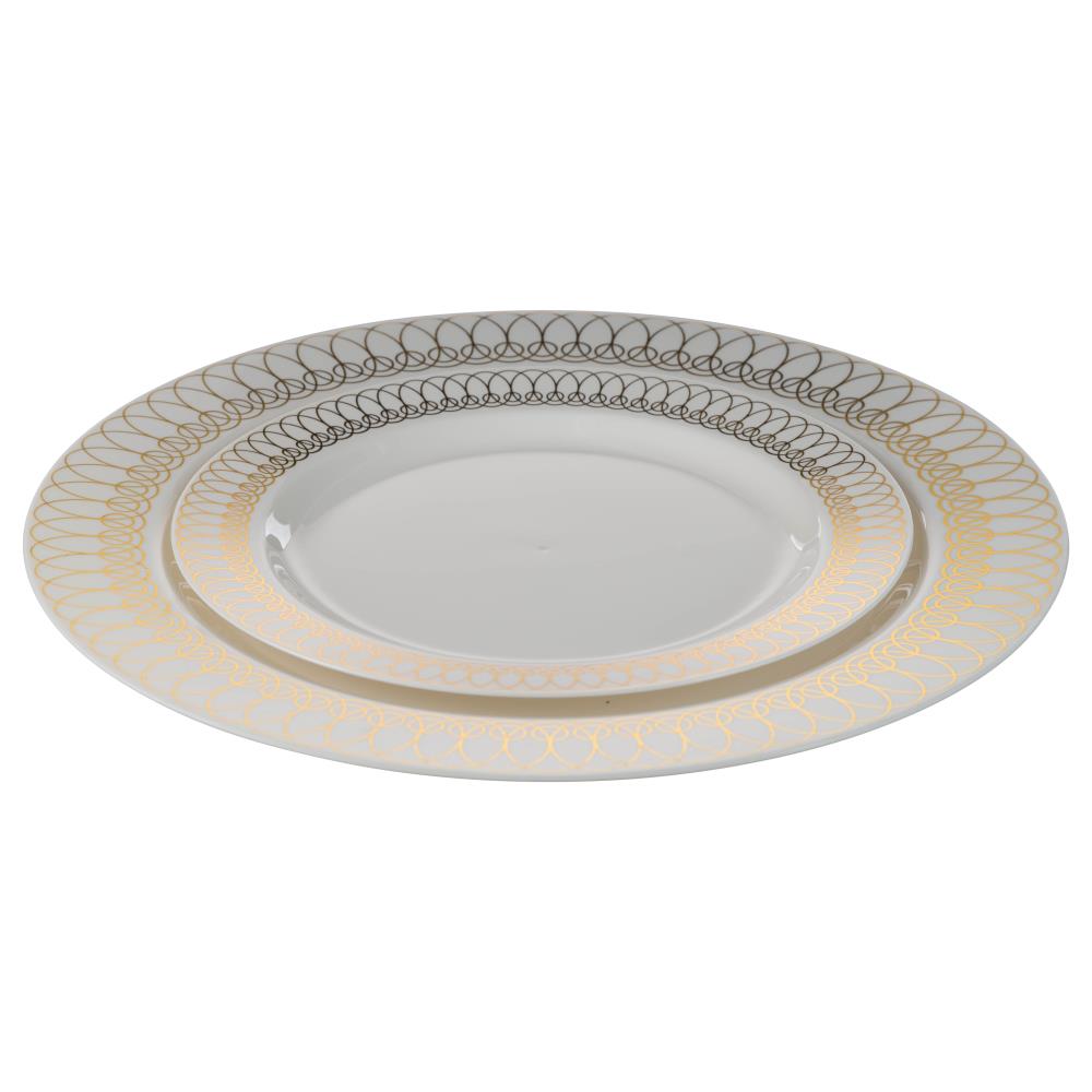 Case of 12 - 7.5" Gold Ovals Premium Plates - 10 ct.
