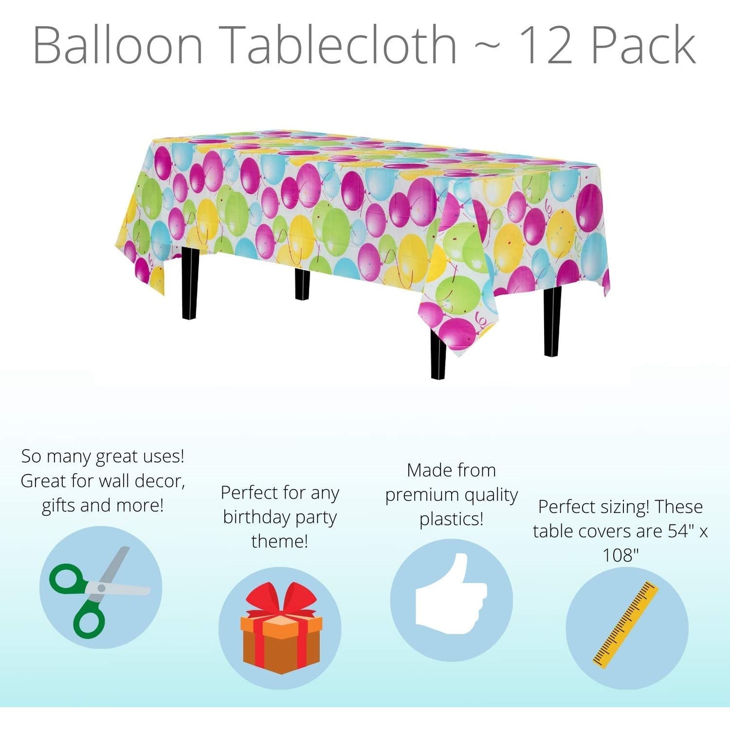 Balloon Print Plastic Table Cover