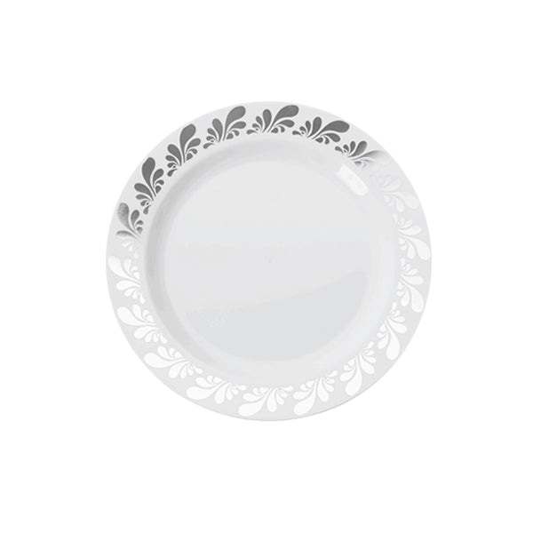 Case of 12 - 7.5" Silver Splash Premium Plates - 10 ct.