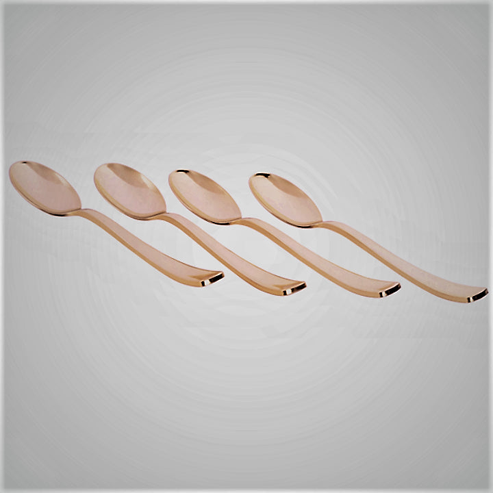 Exquisite Classic Rose Gold Plastic Tea Spoons - 20 Ct.