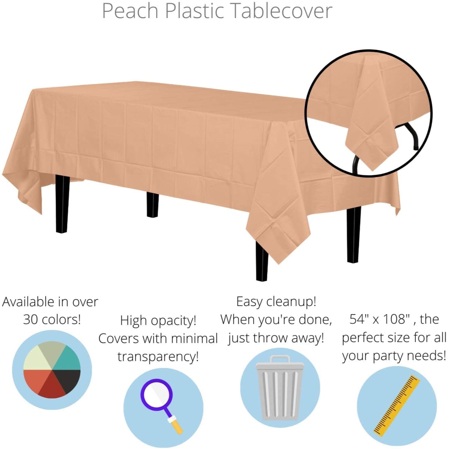Premium Peach Table Cover
