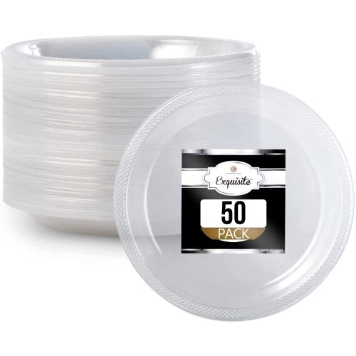7 In. Clear Plastic Plates - 50 Ct.