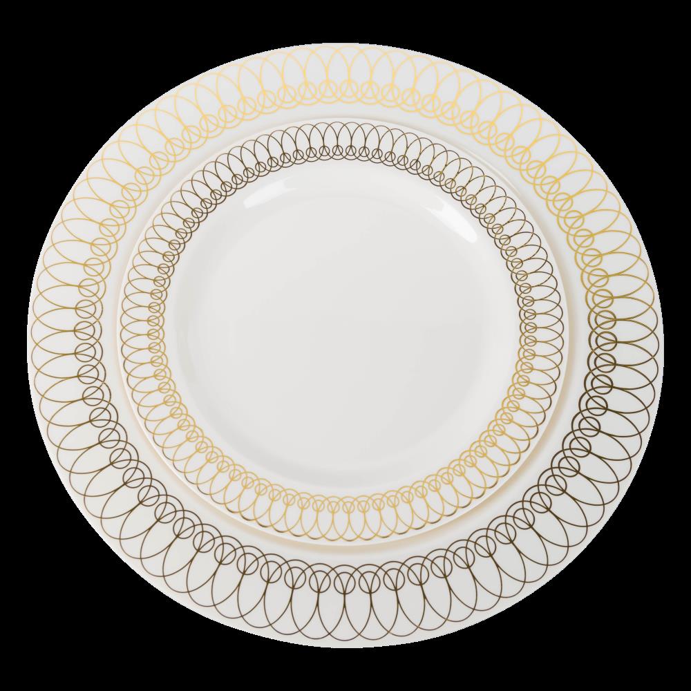 Case of 12 - 7.5" Gold Ovals Premium Plates - 10 ct.