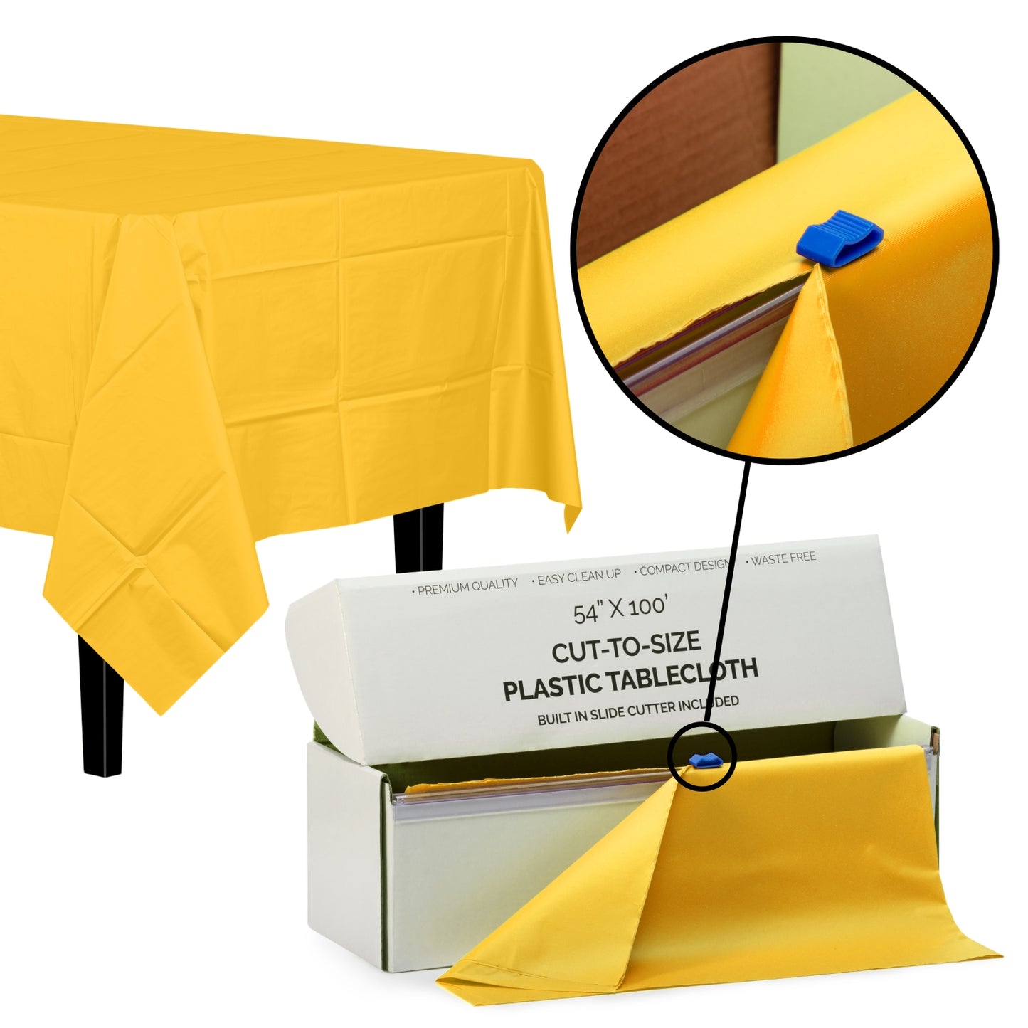 54" X 100' Select A Size Table Cover - Yellow