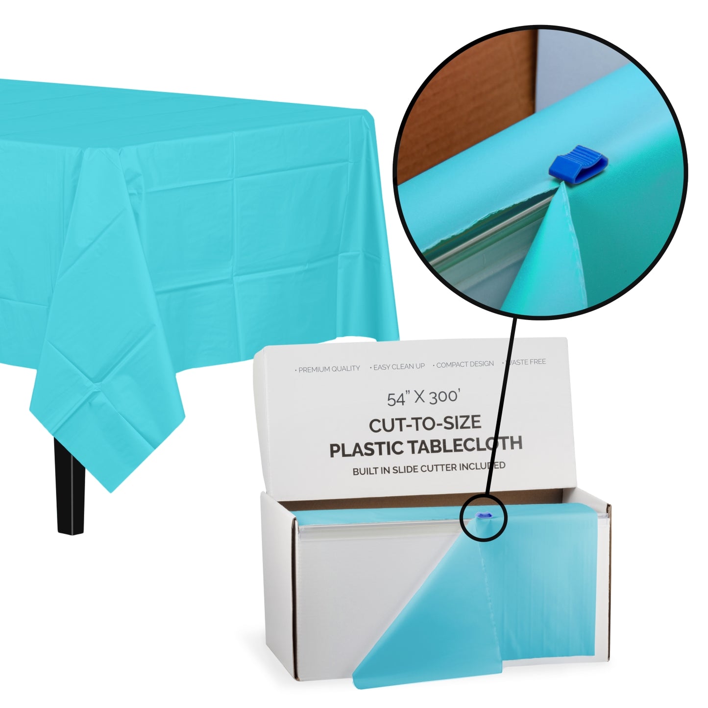 54" X 300' Select A Size Table Cover - Light Blue