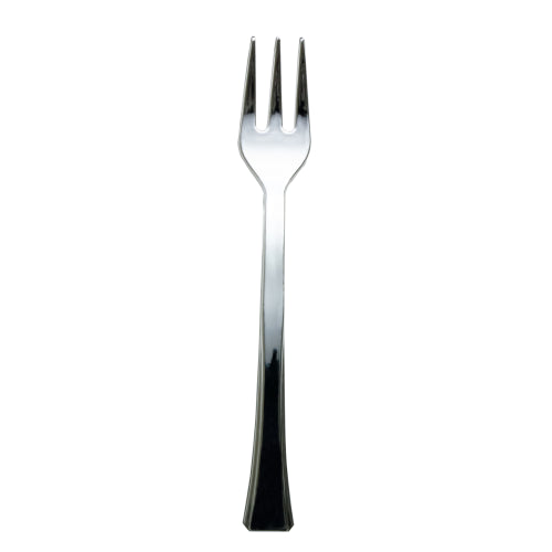 Case of 48 - Exquisite Classic Silver Plastic Tasting Forks - 48 ct.