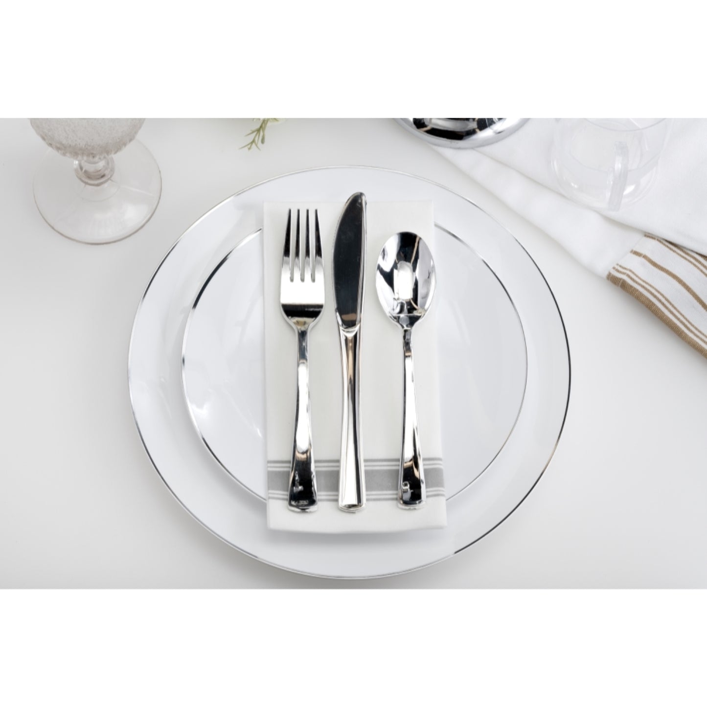 Case of 12 - 10" Classic Silver Design Plates (10)
