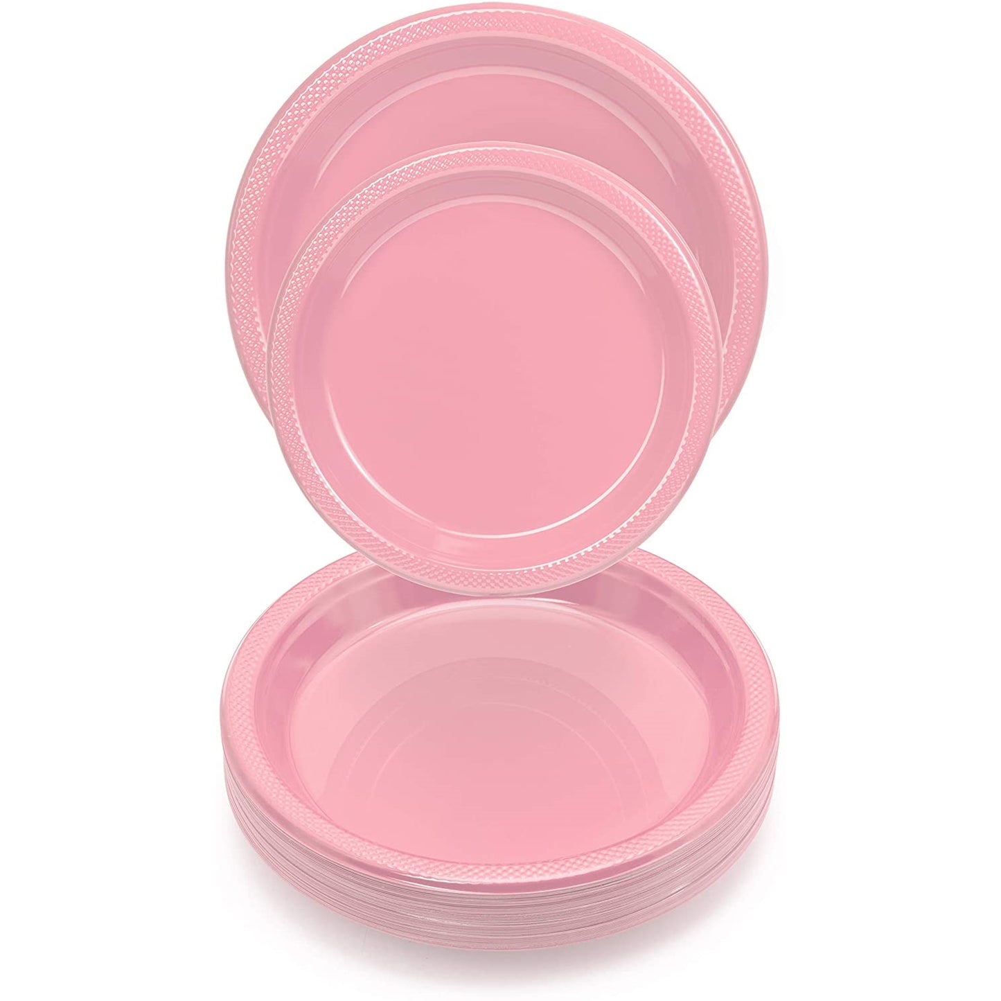 10 In. Pink Plastic Plates - 50 Ct.