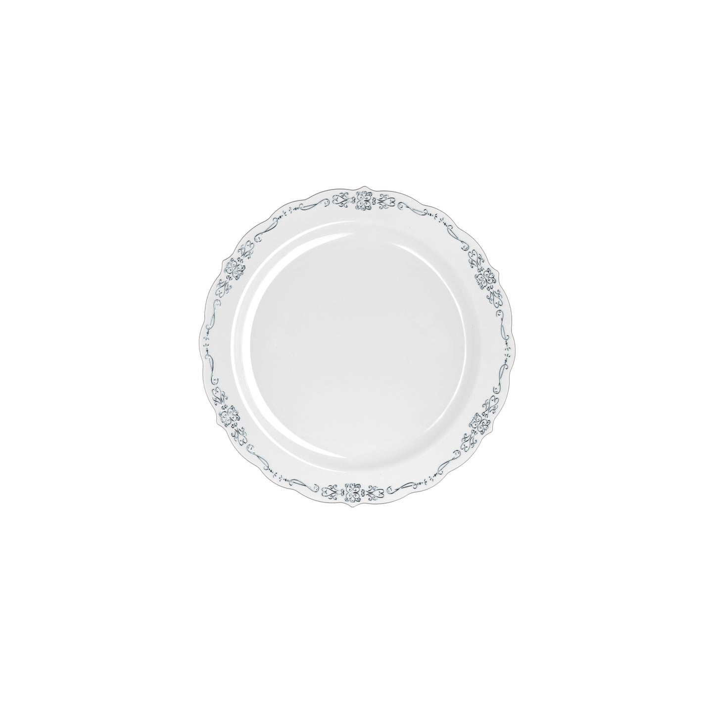 7.5 In. Grey/Silver Victorian Design Plates - 20 Ct.