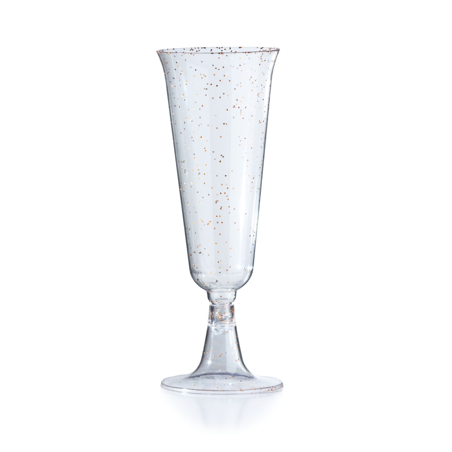 5 Oz. Rose Gold Sparkle Plastic Flute Glasses - 12 Ct.