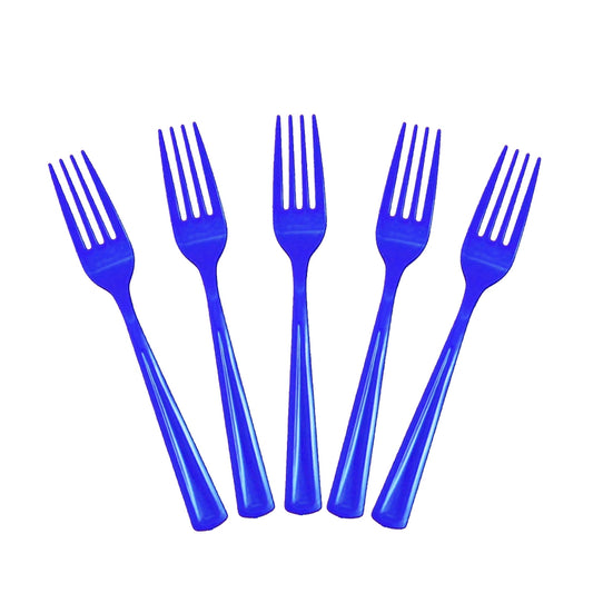 Heavy Duty Dark Blue Plastic Forks - 50 Ct.