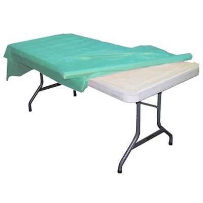 Exquisite Premium Quality Plastic Table Cover Banquet Roll, 40 in X 100 ft - Aqua