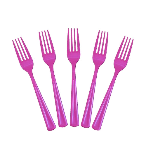 Heavy Duty Cerise Plastic Forks - 50 Ct.