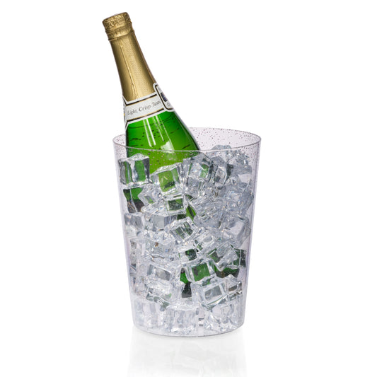 Clear Ice Bucket With Rose Gold Glitter